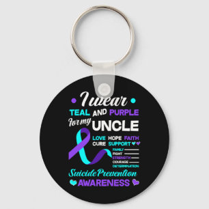 Porte-clés Je Porte Turquoise Et Violet Pour Mon Oncle Suicid
