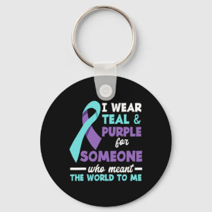 Porte-clés Je Porte Turquoise Et Violet Pour Quelqu'Un Que J'