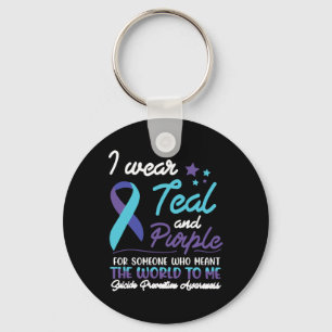 Porte-clés Je Porte Turquoise Et Violet Pour Quelqu'Un Qui Ve