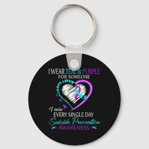 Porte-clés Je Porte Turquoise Et Violet Pour Quelqu'Un Suicid