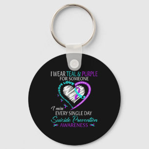 Porte-clés Je Porte Turquoise Et Violet Pour Quelqu'Un Suicid