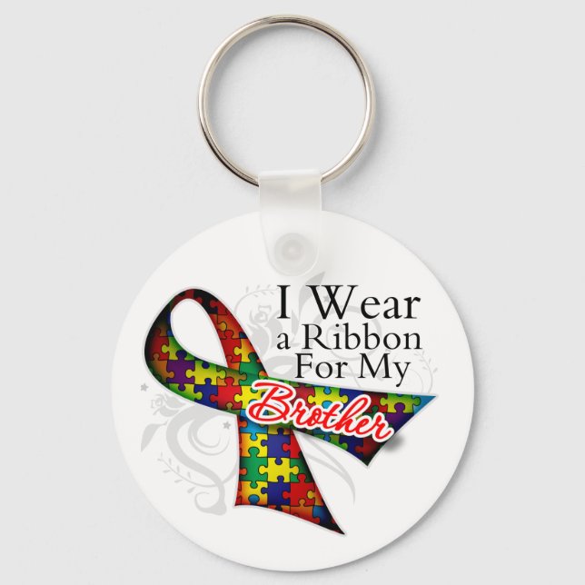 Porte-clés Je porte un ruban pour mon frère - Sensibilisation (Recto)