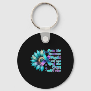 Porte-clés Je Porte Une Prévention Nationale Turquoise Et Vio
