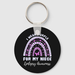 Porte-clés Je Porte Violet Pour Ma Nièce Epilepsie Sensibilis