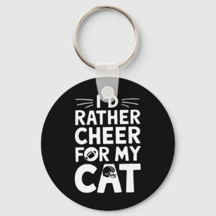 Porte-clés Je préfère encourager mon chat drôle anti-football