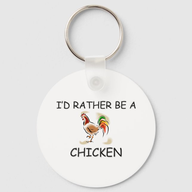Porte-clés Je préfère être un poulet (Recto)