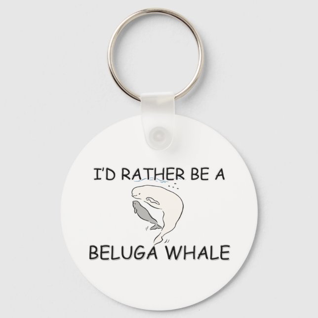 Porte-clés Je préfère être une baleine béluga (Recto)