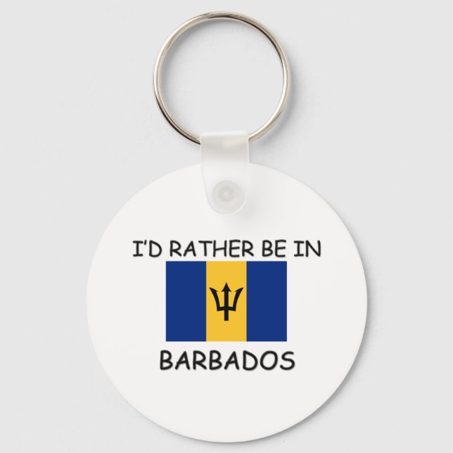 Porte-clés Je préférerais être à la Barbade (Recto)