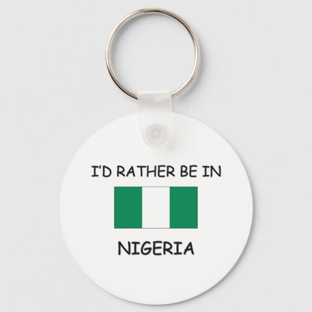 Porte-clés Je préférerais être au Nigeria (Recto)