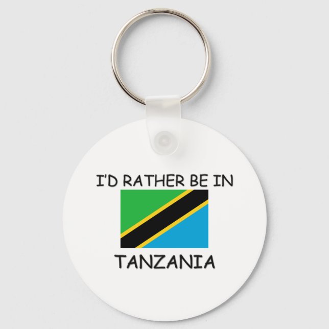 Porte-clés Je préférerais être en Tanzanie (Recto)