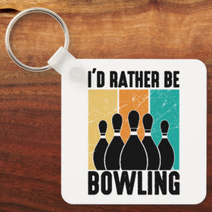 Porte-clés "Je préférerais être en train de jouer au bowling"