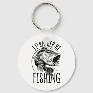 Porte-clés Je préférerais être pêcheur - Chemise de pêche - C