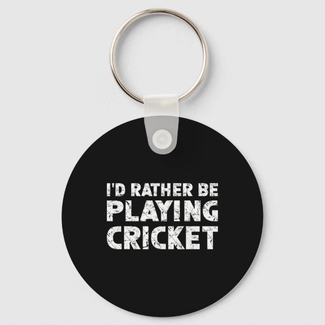 Porte-clés Je préférerais jouer au cricket  (Recto)