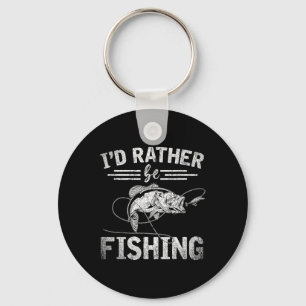 Porte-clés Je préférerais pêcher Cadeau drôle de pêcheur Hob