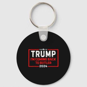 Porte-clés Je reviens au combat de Butler Trump 2024 Drapeau 