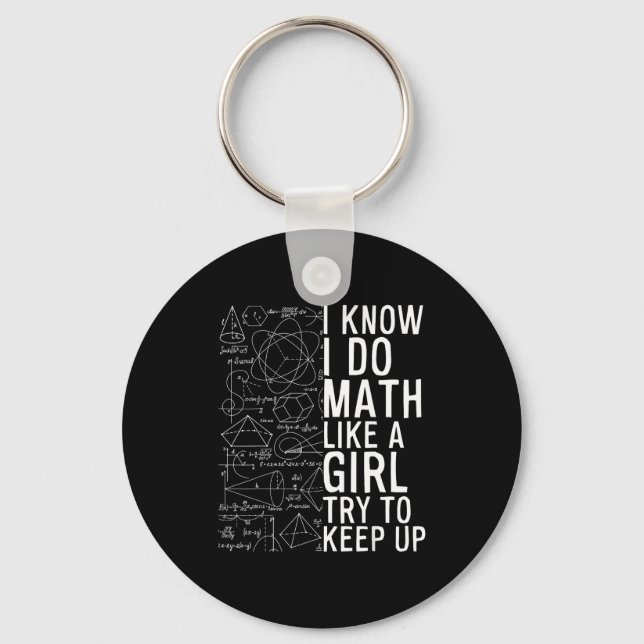 Porte-clés Je sais que je fais des maths comme une fille, ess (Recto)