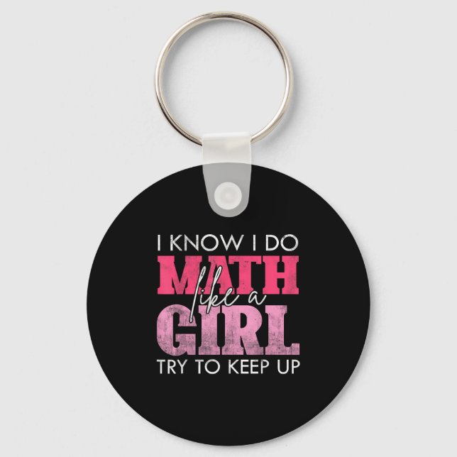 Porte-clés Je sais que je fais des maths comme une fille essa (Recto)