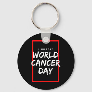 Porte-clés Je soutiens la journée mondiale contre le cancer C