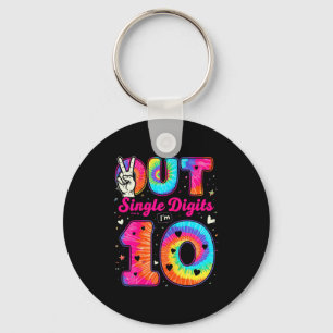 Porte-clés Je suis 10 chiffres Tie Dye Peace Out Chiffres uni