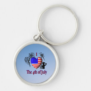 Porte-clés Je suis amoureux du 4 juillet