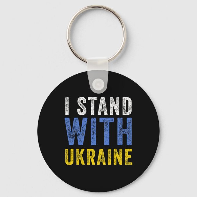 Porte-clés Je suis avec l'Ukraine Arrêtez Poutine Arrêtez la  (Recto)