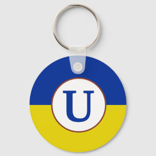 Porte-clés Je suis avec l'Ukraine drapeau bleu jaune monogram
