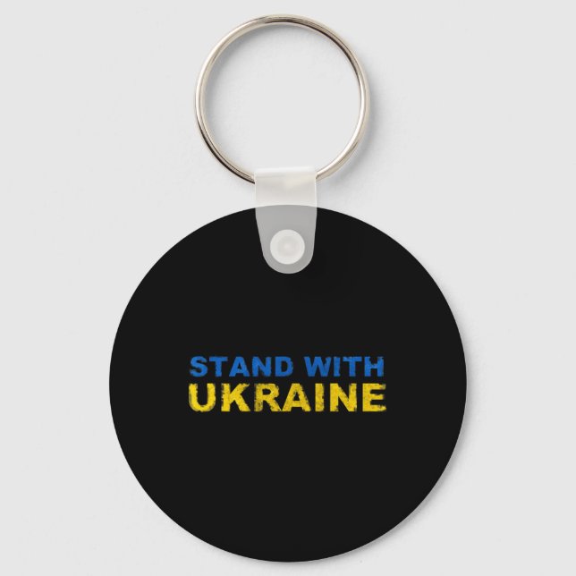 Porte-clés Je suis avec l'Ukraine - Drapeau ukrainien  (Recto)