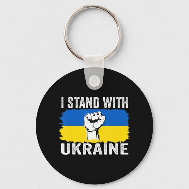 Porte-clés Je Suis Avec L'Ukraine Le Drapeau Ukrainien Soutie (Recto)