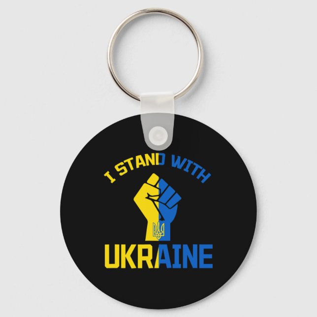 Porte-clés Je suis avec l'Ukraine - Soutenir l'Ukraine - Prie (Recto)