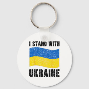 Porte-clés Je suis avec l'Ukraine Soutien Ukraine Drapeau Ukr