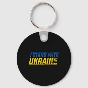 Porte-clés Je suis avec l'Ukraine Vintage Drapeau Ukrainien F