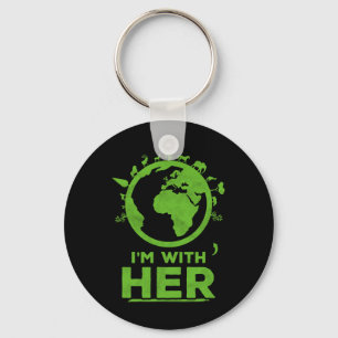 Porte-clés Je suis avec sa tête de terre l'environnement de s