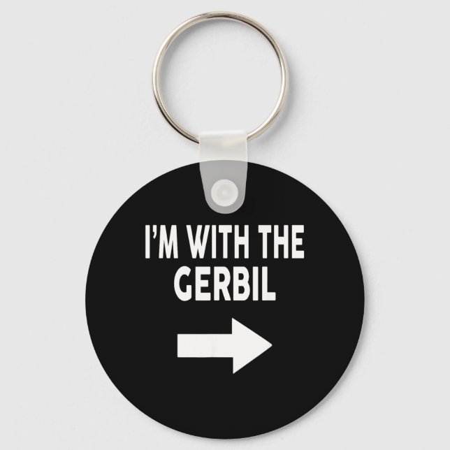 Porte-clés Je suis avec The Gerbil Halloween Gerbil (Recto)