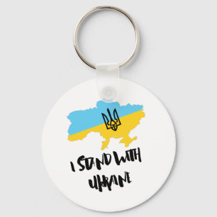 Porte-clés Je suis avec Ukraine Flag - Soutenez les Ukrainien
