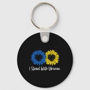 Porte-clés Je suis avec Ukraine Tournesol Femme Fille