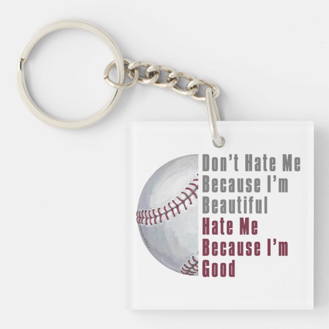 Porte-clés Je Suis Beau Je Suis Bon Baseball (Devant)