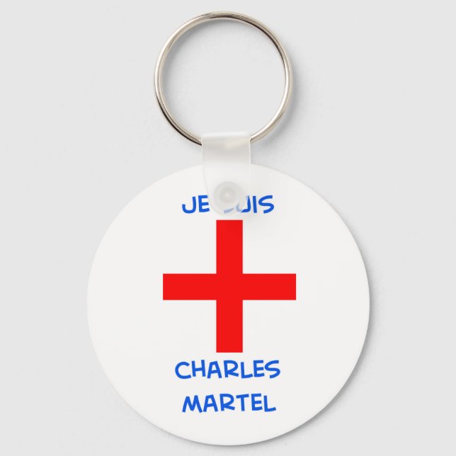 Porte-clés je suis charles martel crusader cross (Recto)