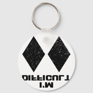 Porte-clés Je suis difficile drôle double diamants noirs ski