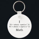 Porte-clés Je suis en maths cardiaque<br><div class="desc">Texte noir simple contre un arrière - plan blanc. Les équations trouvées ici feront un coeur lorsqu'elles seront placées dans une calculatrice graphique. Lit comme "I heart Math"</div>
