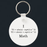 Porte-clés Je suis en maths cardiaque<br><div class="desc">Texte noir simple contre un arrière - plan blanc. Les équations trouvées ici feront un coeur lorsqu'elles seront placées dans une calculatrice graphique. Lit comme "I heart Math"</div>