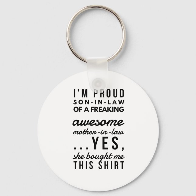 Porte-clés Je suis fière gendre d'une belle-mère (Recto)