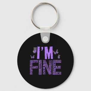 Porte-clés Je suis fin Fibromyalgie Guerrier Fibro Sensibilis