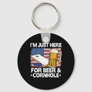 Porte-clés Je Suis Juste Ici Pour La Bière Cornhole American 