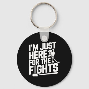 Porte-clés Je suis juste ici pour les combats Funny Hockey _5