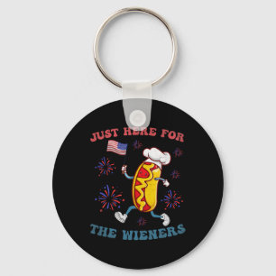 Porte-clés Je suis juste ici pour les Wieners Funny 4 juillet