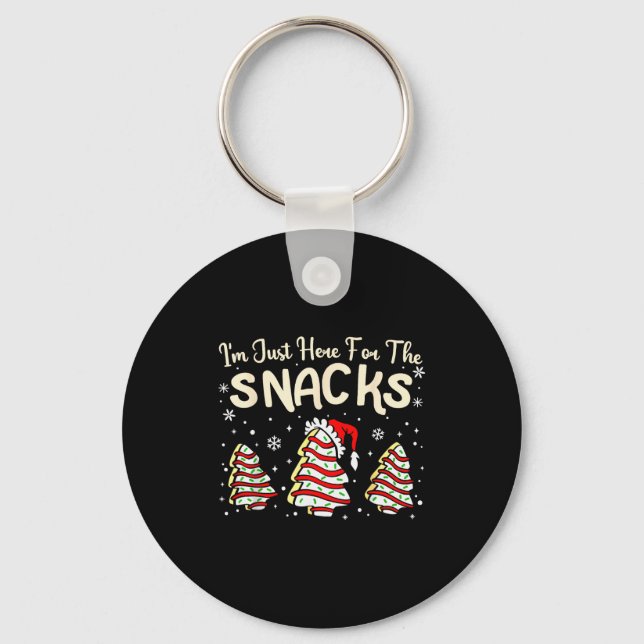 Porte-clés Je suis juste là pour les gâteaux de Noël Snacks D (Recto)