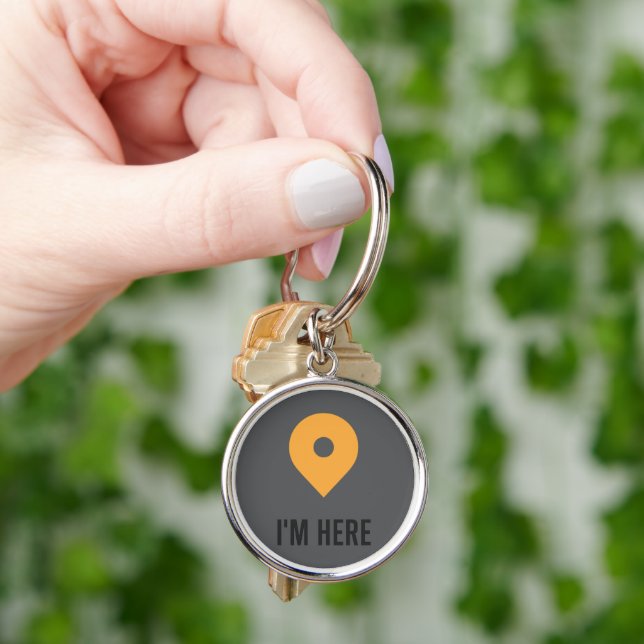 Porte-clés  « Je suis là – Autocollant de localisation minima (main)