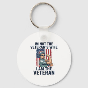 Porte-clés Je suis la conception de femme patriotique vétéran