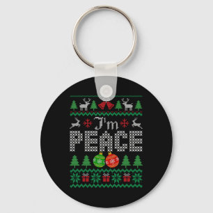 Porte-clés Je suis la paix Je viens en couple avec Noël laid