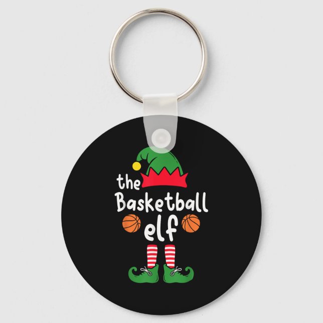 Porte-clés Je suis le joueur de basket-ball Elf Noël famille  (Recto)